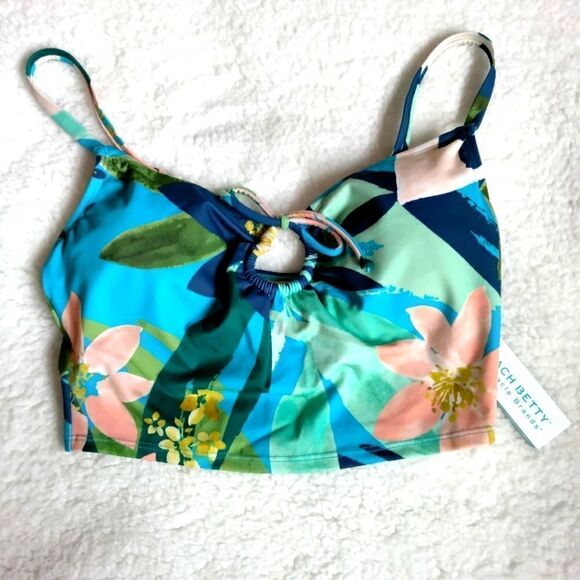 NWT Slimming Swim Crop Top Sz Small - Picture 3 of 6